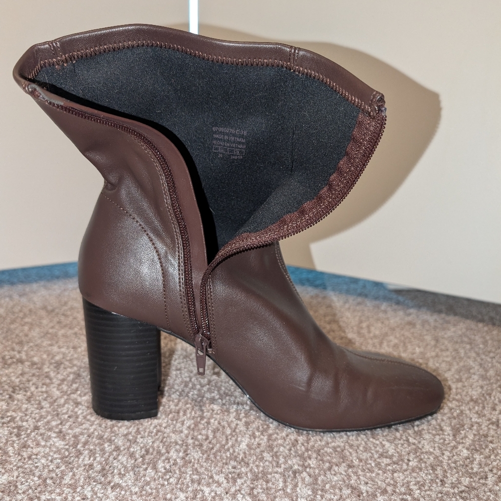 Mango Dark Brown Heeled Boots